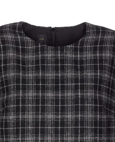 Pinko Robe Courte À Carreaux In Black