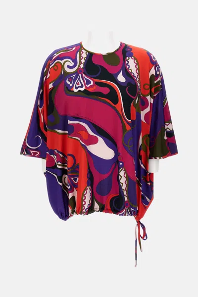 Pucci Satin Jersey Blouse In Multi
