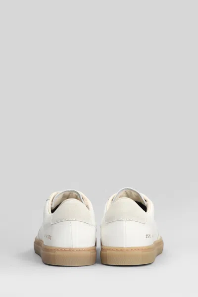 Common Projects Low-top Leather Sneakers With Suede Accents In White