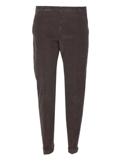 Dondup Tapered Trousers With Coasts In Brown