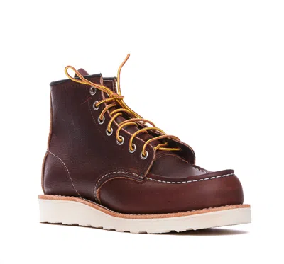 Red Wing Lace Up Boots Moc Toe Brown Leather In Brown
