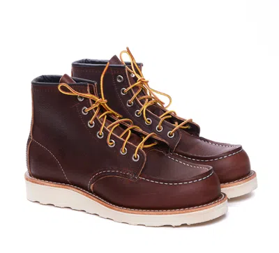 Red Wing Lace Up Boots Moc Toe Brown Leather In Brown