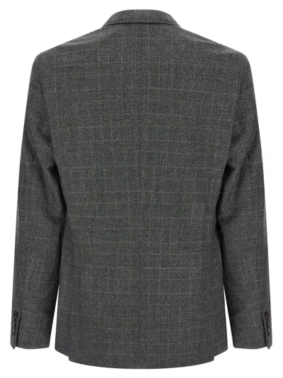 Pal Zileri Check Pattern Notch Lapel Blazer In Gray