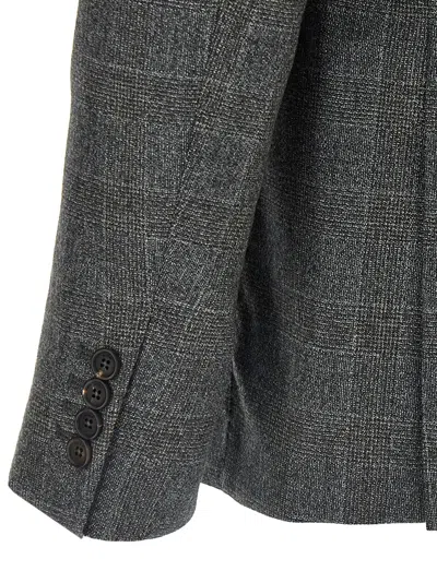 Pal Zileri Check Pattern Notch Lapel Blazer In Gray
