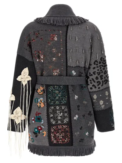 Alanui Cardigan Midnight In Manhattan In Jacquard Knit In Multi