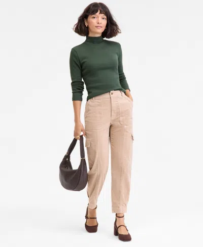 On 34th Women's Mock Neck Micro-rib Top, Macy's Exclusive In Green