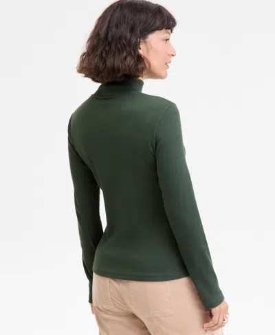 On 34th Women's Mock Neck Micro-rib Top, Macy's Exclusive In Green