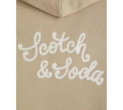 Scotch & Soda Men's Relaxed Fit Graphic Hoodie In Brown