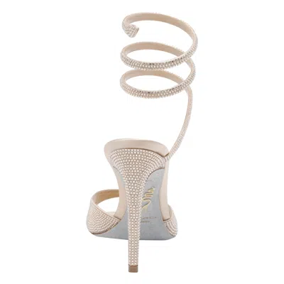 René Caovilla Heeled Sandals With Crystal Ankle Strap In White