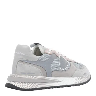 Philippe Model Mesh Panel Round Toe Rubber Sole Sneakers In Gray