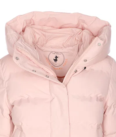 Save The Duck Pink Down Jacket Frontal Buttons Closure In Pink