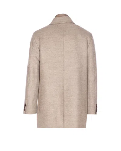 Moorer Tailored Short Jacket Side Pockets In Neutral