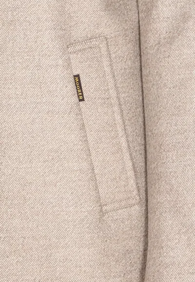 Moorer Tailored Short Jacket Side Pockets In Neutral