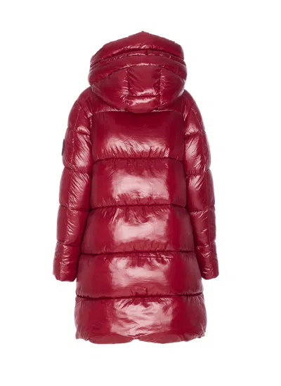 Save The Duck Red Down Jacket Frontal Zip Closure In Red