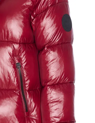 Save The Duck Red Down Jacket Frontal Zip Closure In Red