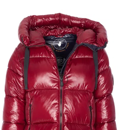 Save The Duck Red Down Jacket Frontal Zip Closure In Red