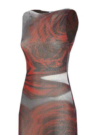 Jean Paul Gaultier Floral Maxi Dress Boat Neckline In Multi