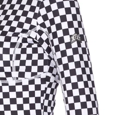 Jet Set Ginger Halfzip Check Longsleeves Top In Multi