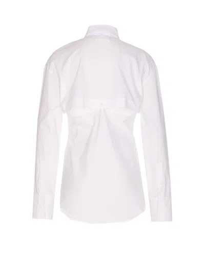 Jean Paul Gaultier Collared Long Sleeve Shirt With Unique Hem In White