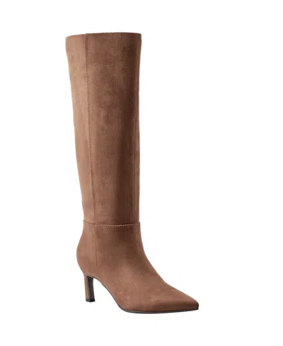 Marc Fisher Women's Leata Wide Calf Tall Pointy Toe Boots In Brown