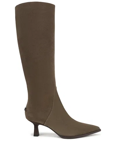 Circus Ny By Sam Edelman Women's Yulia Wide-calf Kitten-heel Dress Boots In Brown