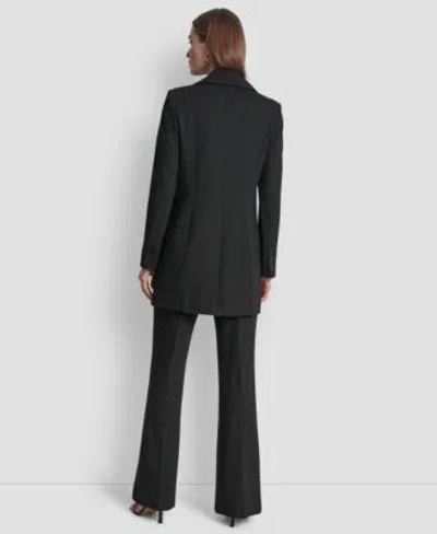 Dkny Women's Pintuck Mid-rise Flare-leg Pants In Black