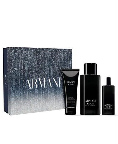 Giorgio Armani Men's 3-pc. Code Eau De Toilette And Shower Gel Gift Set In Transparent