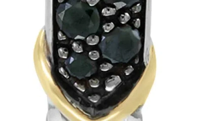 Effy Sterling Silver & 14k Gold Black Diamond Hoop Earrings In Black