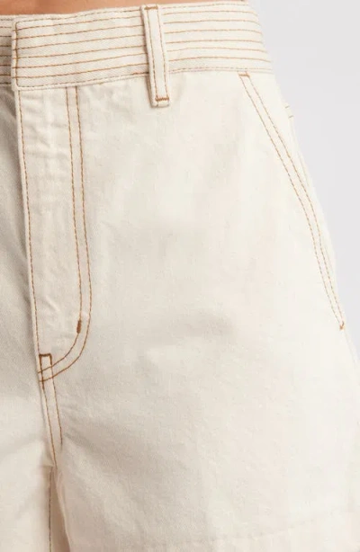 Frame The Trapunto High Waist Denim Shorts In Neutral