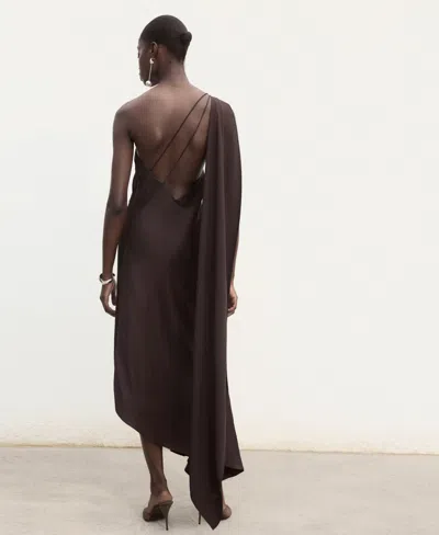 Mango Asymmetric A-line Dress In Brown