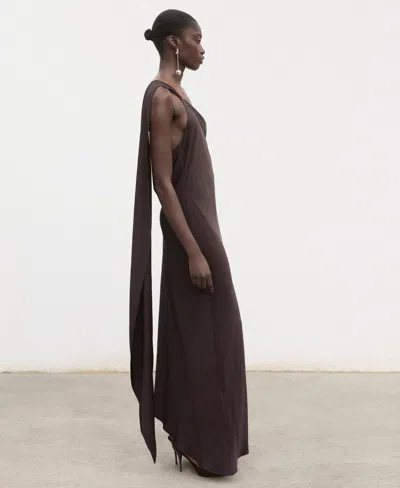 Mango Asymmetric A-line Dress In Brown