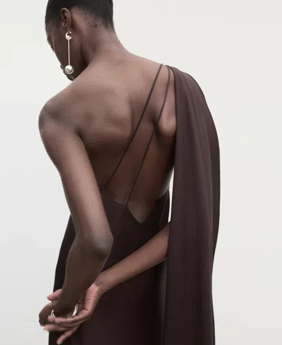 Mango Asymmetric A-line Dress In Brown