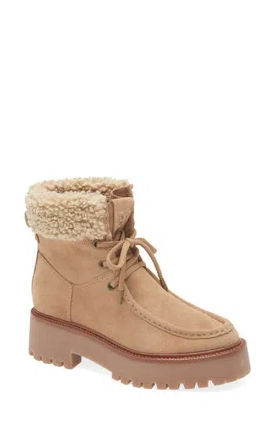 Sam Edelman Elara Faux Shearling Lined Lug Sole Boot In Brown