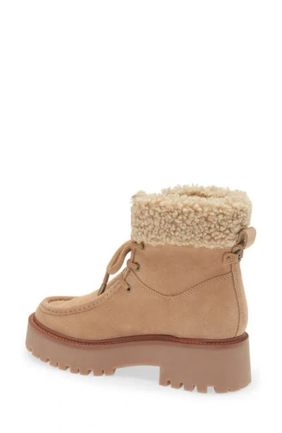 Sam Edelman Elara Faux Shearling Lined Lug Sole Boot In Brown