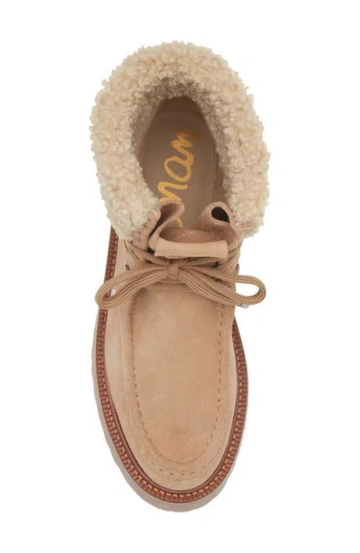 Sam Edelman Elara Faux Shearling Lined Lug Sole Boot In Brown