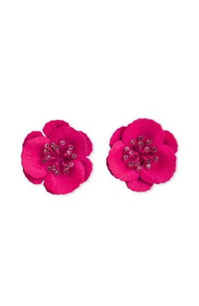 Saachi Statement Flower Crystal Stud Earrings In Pink