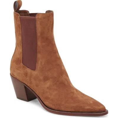 Dolce Vita Shadie Waterproof Pointed Toe Chelsea Boot In Brown