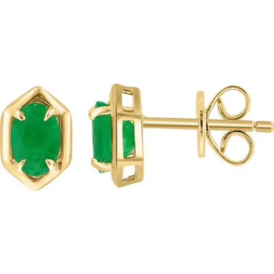 Effy Oval Emerald Stud Earrings In Green