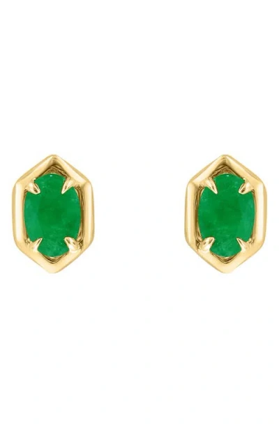 Effy Oval Emerald Stud Earrings In Green