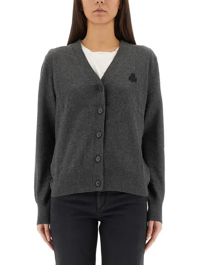 Isabel Marant Étoile Isabel Marant Etoile Mona Cardigan With Logo In Gray