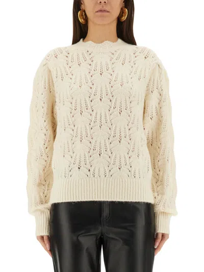 Isabel Marant Étoile Isabel Marant Etoile Ivory Lace Knit Sweater Marant Étoile In Neutral