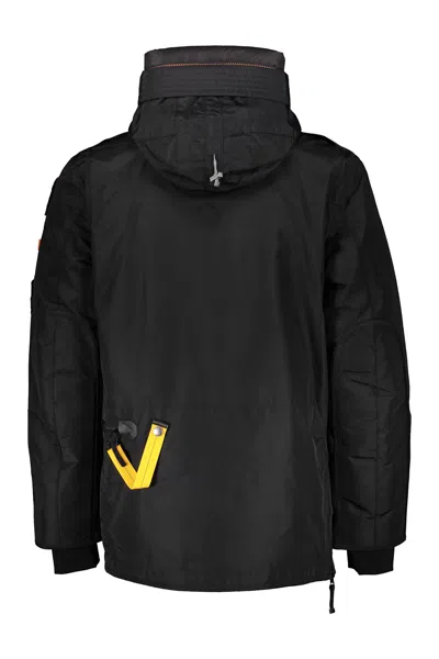 Parajumpers Oversized Black Jacket With Zippered Pockets In Black