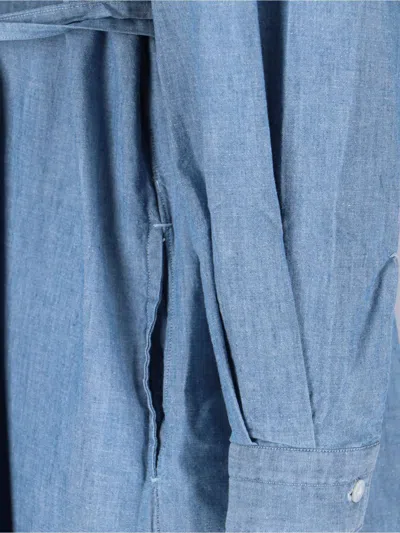 Finamore 1925 Maxi Chemisier Dress In Blue