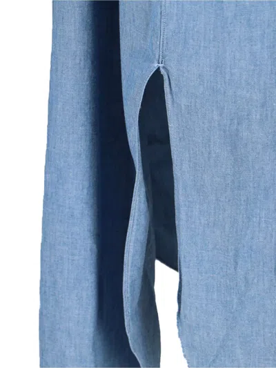 Finamore 1925 Maxi Chemisier Dress In Blue