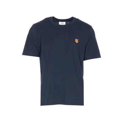 Maison Kitsuné Fox Head Patch Regular Tee Classic Navy In Blue