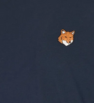 Maison Kitsuné Fox Head Patch Regular Tee Classic Navy In Blue