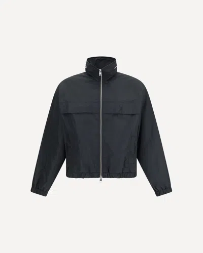 Ami Alexandre Mattiussi Ami Paris Technical Fabric Jacket With Zip And Hood. In Black