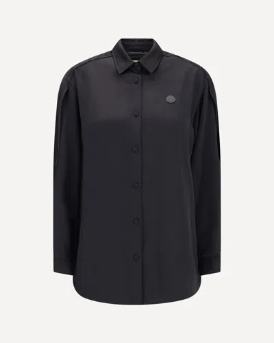 Moncler X Edward Enninful Shirt In Technical Polyester Satin Moncler X Ee72 Collection By Edward Enninful In Black