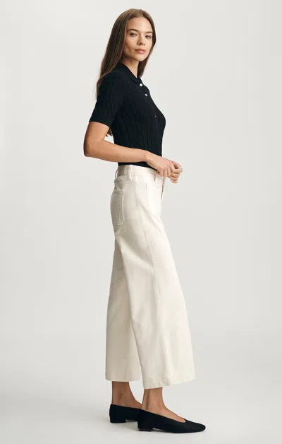 Mavi Paloma Marine Wide Leg In White Cord In White