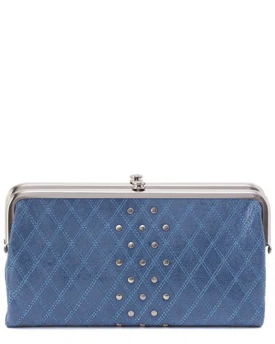 Hobo Lauren Leather Clutch Wallet In Blue
